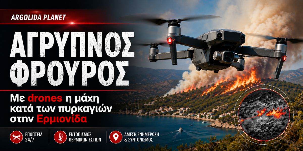 Drones πάνω από την Ερμιονίδα για την πρόληψη πυρκαγιών