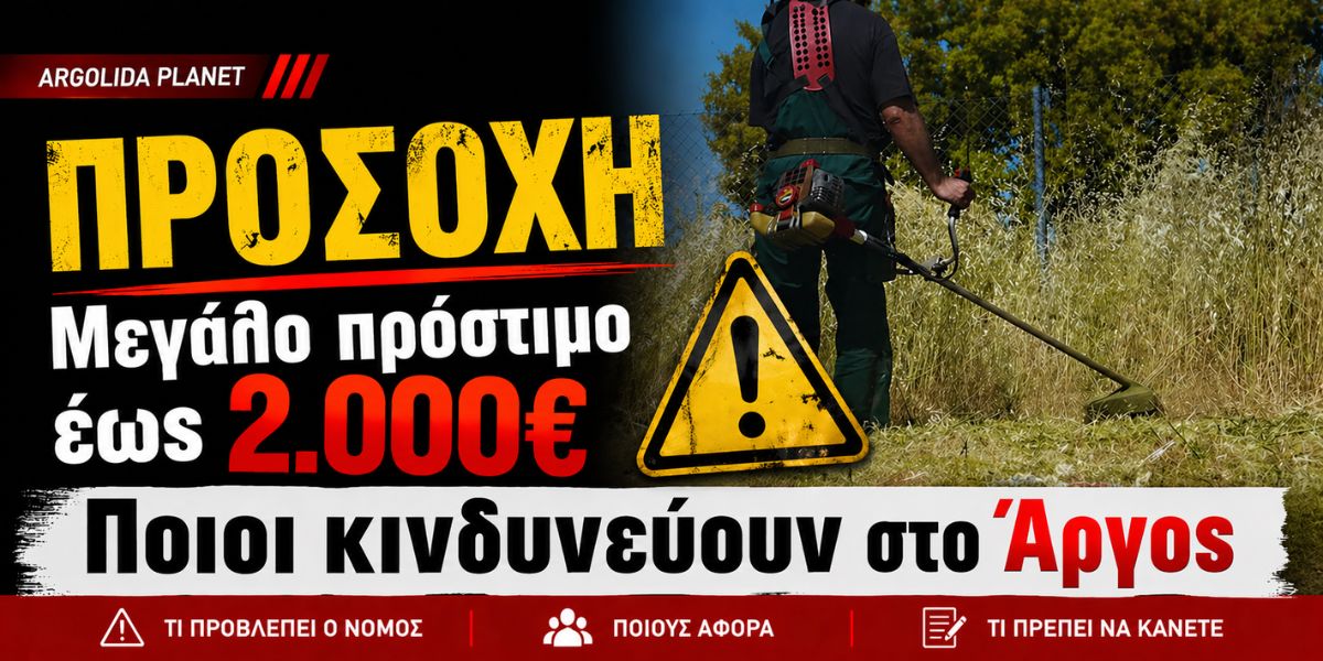 Ποιοι κινδυνεύουν στο Άργος με βαρύ πρόστιμο έως 2.000€